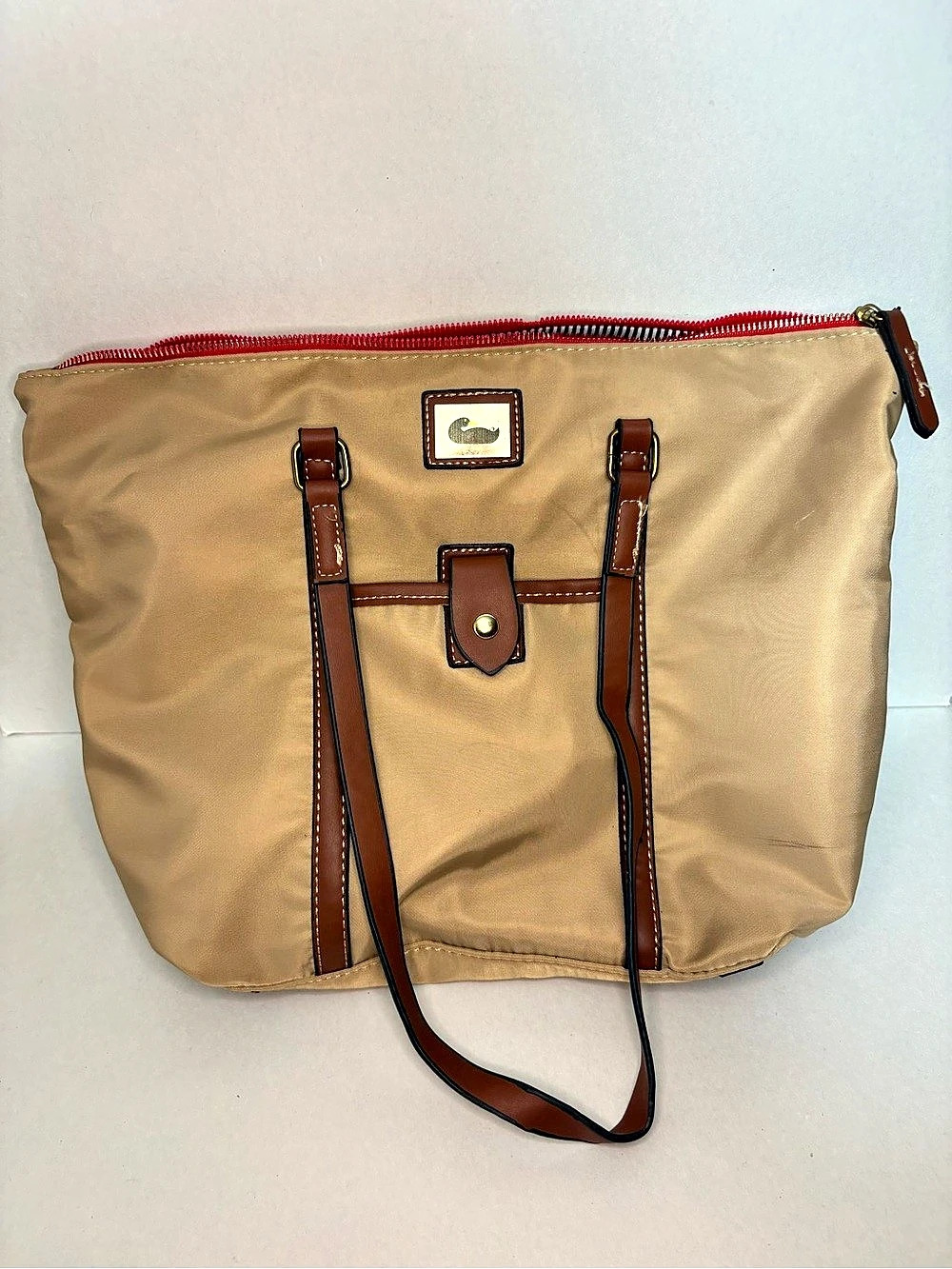 D&B Brown & Red Tote Bag